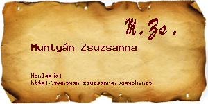 Muntyán Zsuzsanna névjegykártya